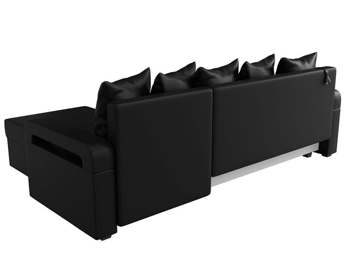 Угловой раскладной диван Гермес Лайт, Черный (экокожа) в Шахтах - изображение 4