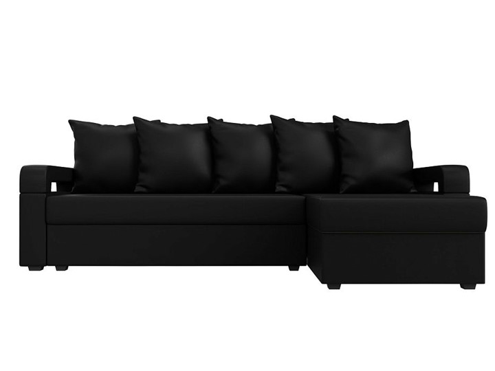 Угловой раскладной диван Гермес Лайт, Черный (экокожа) в Шахтах - изображение 8