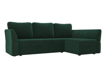 Угловой диван с оттоманкой Гесен, Зеленый (велюр) в Батайске