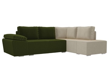 Угловой раскладной диван Хавьер, Зеленый/Бежевый (микровельвет) в Шахтах