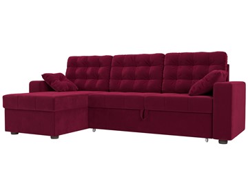 Угловой диван с оттоманкой Камелот, Бордовый (микровельвет) в Шахтах