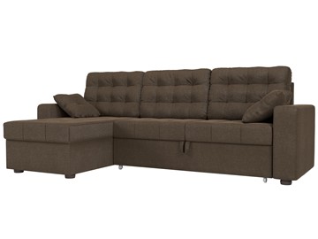 Угловой диван с оттоманкой Камелот, Коричневый (рогожка) в Шахтах