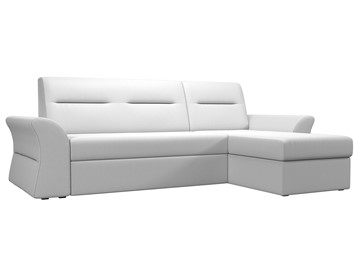 Угловой диван с оттоманкой Клайд, Белый (экокожа) в Шахтах