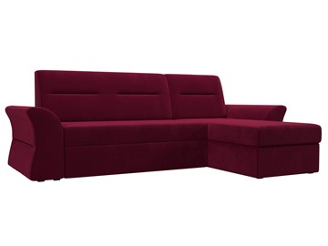 Угловой диван с оттоманкой Клайд, Бордовый (микровельвет) в Шахтах