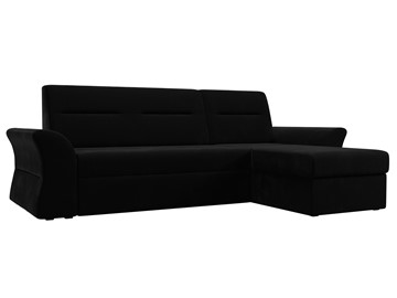Угловой диван с оттоманкой Клайд, Черный (микровельвет) в Шахтах