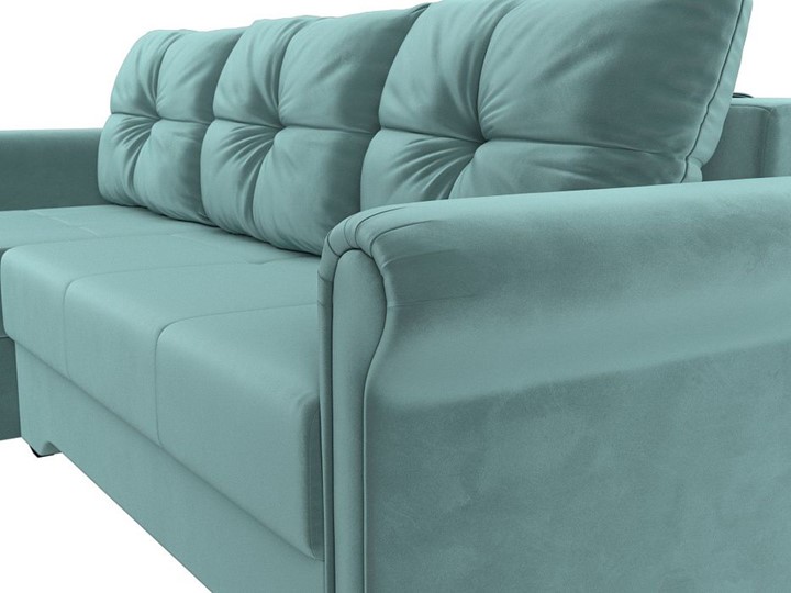 Угловой раскладной диван Леон боннель, Бирюзовый (Велюр) в Шахтах - изображение 7