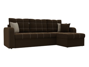 Угловой диван с оттоманкой Ливерпуль, Коричневый (микровельвет) в Шахтах