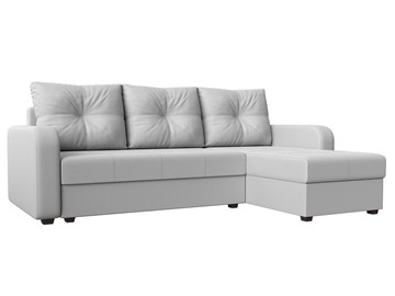 Угловой диван с оттоманкой Ливерпуль Лайт, Белый (Экокожа) в Шахтах