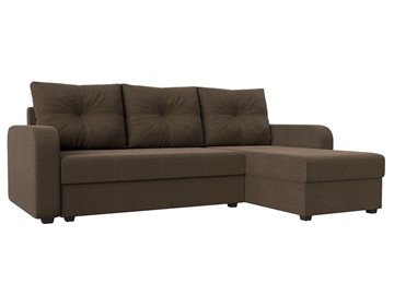 Угловой диван с оттоманкой Ливерпуль Лайт, Коричневый (Рогожка) в Шахтах