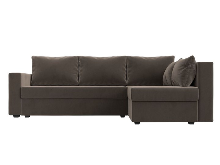 Угловой раскладной диван Мансберг, Коричневый (Велюр) в Шахтах - изображение 8