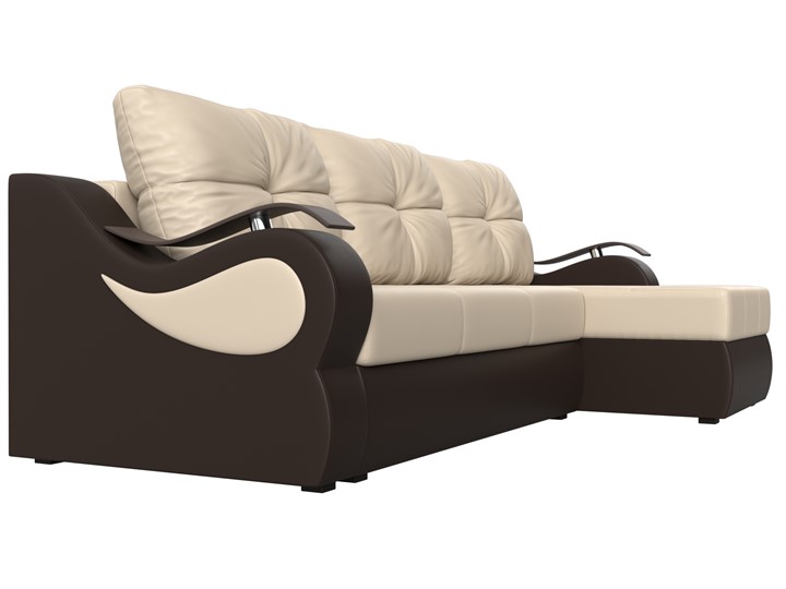 Угловой диван Меркурий, Бежевый/коричневый (экокожа) в Шахтах - изображение 2