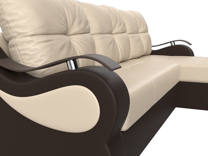 Угловой диван Меркурий, Бежевый/коричневый (экокожа) в Шахтах - изображение 3