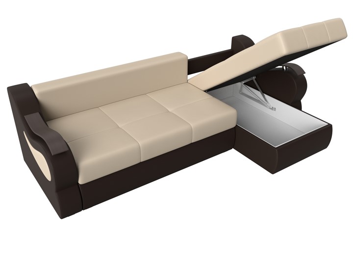 Угловой диван Меркурий, Бежевый/коричневый (экокожа) в Шахтах - изображение 6