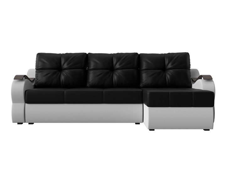 Угловой диван Меркурий, Черный/белый (экокожа) в Шахтах - изображение 1