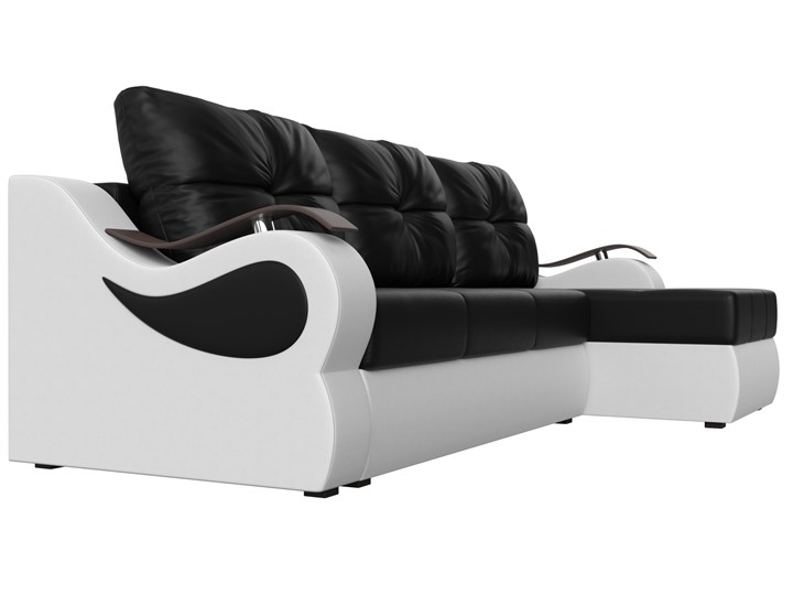 Угловой диван Меркурий, Черный/белый (экокожа) в Шахтах - изображение 2