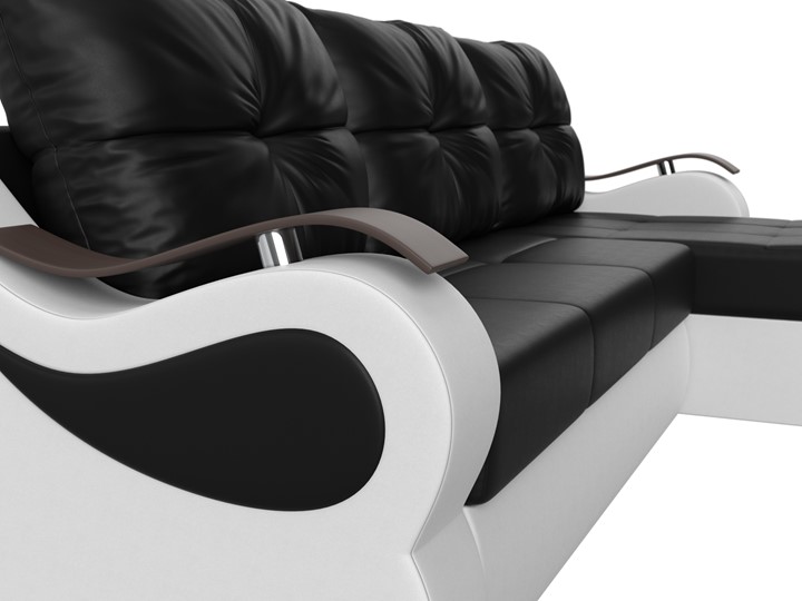 Угловой диван Меркурий, Черный/белый (экокожа) в Шахтах - изображение 3