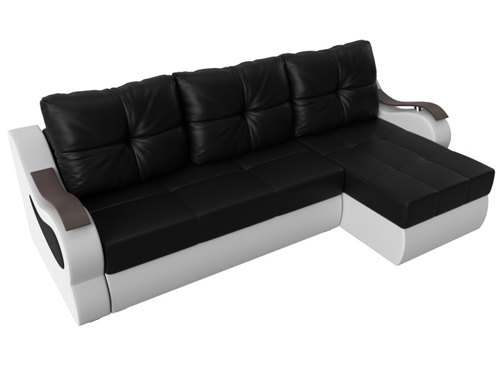 Угловой диван Меркурий, Черный/белый (экокожа) в Шахтах - изображение 4