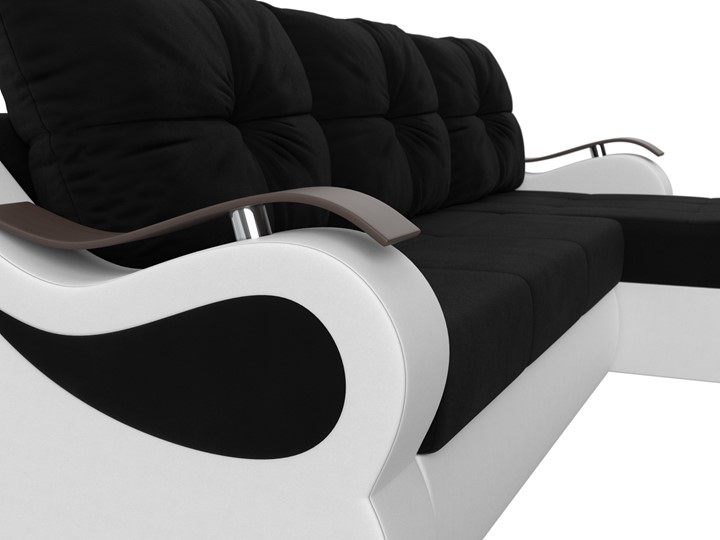 Угловой диван Меркурий, Черный/белый (вельвет/экокожа) в Шахтах - изображение 3