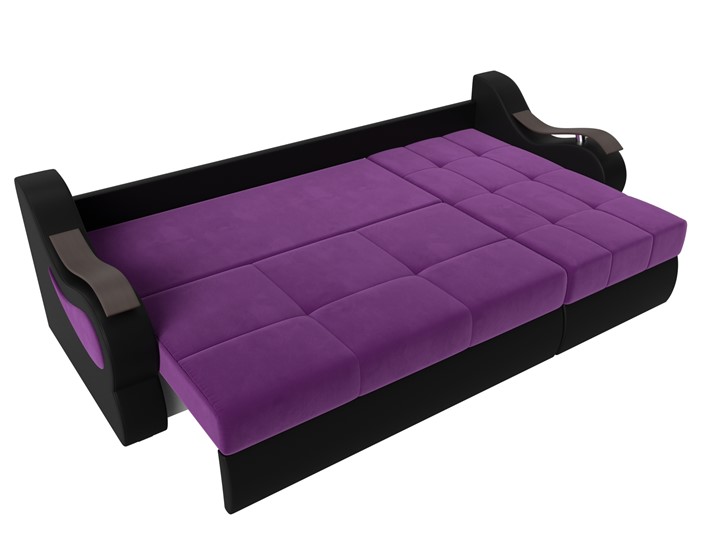 Угловой диван Меркурий, Фиолетовый/черный (вельвет/экокожа) в Шахтах - изображение 5