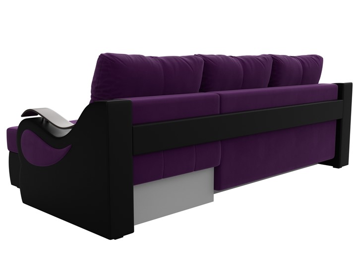 Угловой диван Меркурий, Фиолетовый/черный (вельвет/экокожа) в Шахтах - изображение 7
