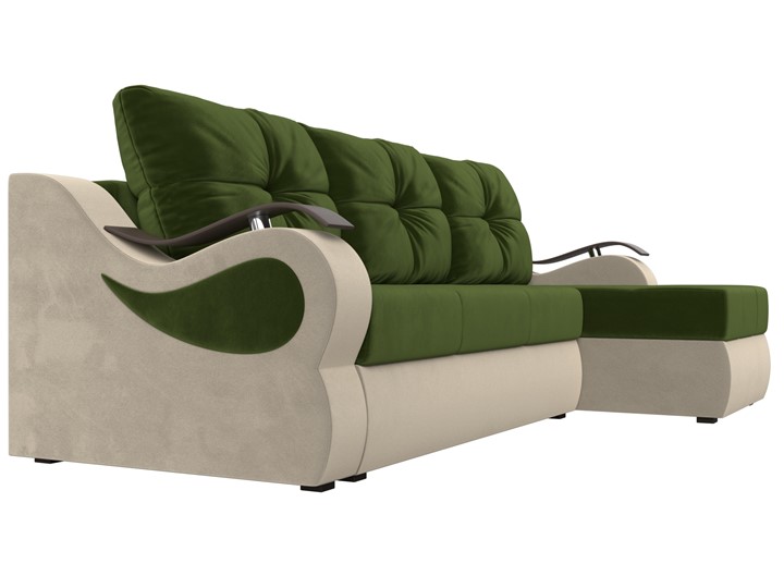 Угловой диван Меркурий, Зеленый/бежевый (вельвет) в Шахтах - изображение 2