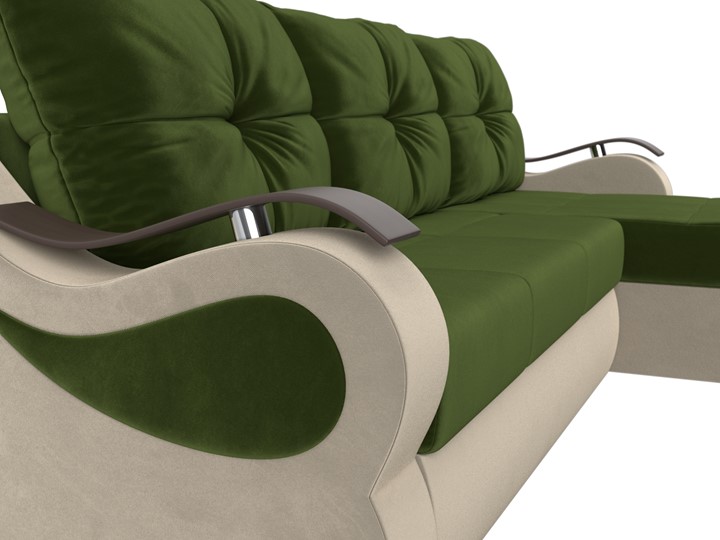 Угловой диван Меркурий, Зеленый/бежевый (вельвет) в Шахтах - изображение 3