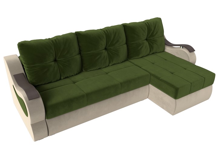 Угловой диван Меркурий, Зеленый/бежевый (вельвет) в Шахтах - изображение 4