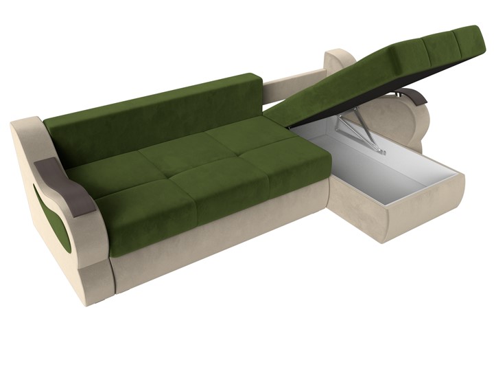 Угловой диван Меркурий, Зеленый/бежевый (вельвет) в Шахтах - изображение 6