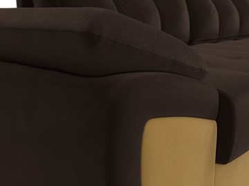 Угловой диван для гостиной Нэстор прайм, Коричневый/Желтый (микровельвет) в Шахтах - предосмотр 5