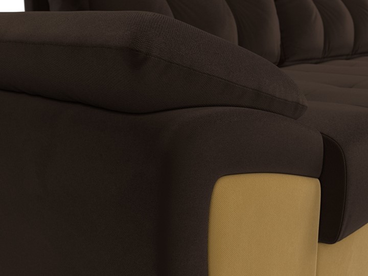 Угловой диван для гостиной Нэстор прайм, Коричневый/Желтый (микровельвет) в Шахтах - изображение 5