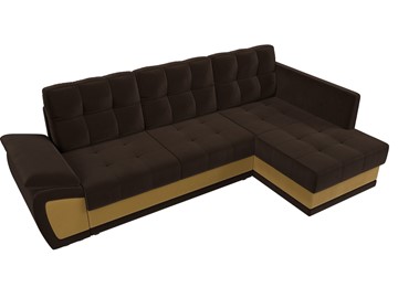 Угловой диван для гостиной Нэстор прайм, Коричневый/Желтый (микровельвет) в Шахтах - предосмотр 7