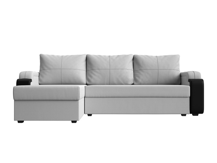 Угловой диван Николь лайт, Белый/Черный (экокожа) в Шахтах - изображение 1
