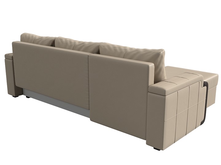 Угловой диван с оттоманкой Николь лайт, Бежевый/Коричневый (экокожа) в Шахтах - изображение 8