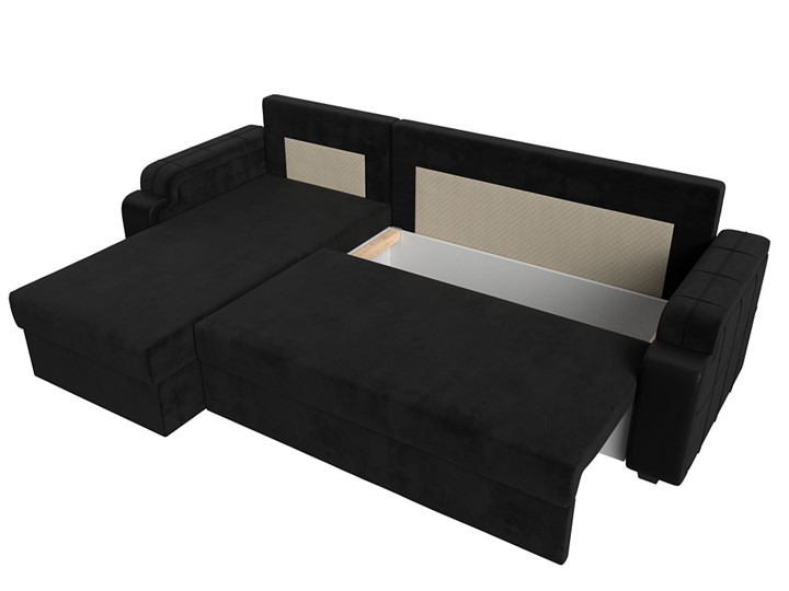 Угловой диван Николь лайт, Черный/Черный (велюр/экокожа) в Шахтах - изображение 5