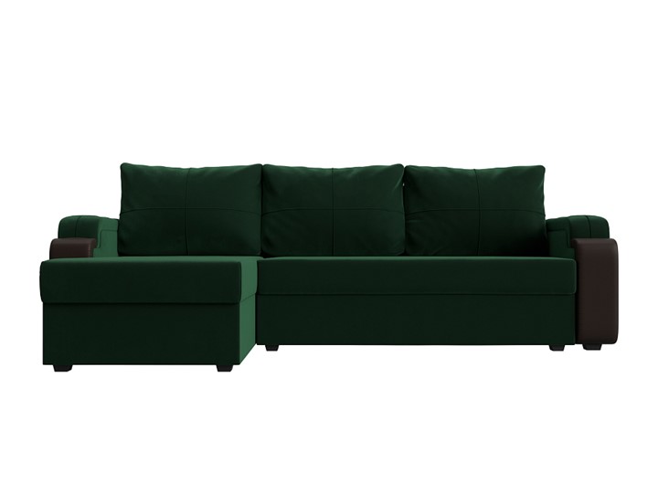Угловой диван Николь лайт, Зеленый/Коричневый (велюр/экокожа) в Шахтах - изображение 1
