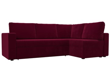 Угловой раскладной диван Оливер, Бордовый (микровельвет) в Шахтах
