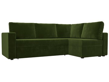 Угловой раскладной диван Оливер, Зеленый (микровельвет) в Шахтах