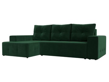 Угловой диван с оттоманкой Перри, Зеленый (велюр) в Шахтах