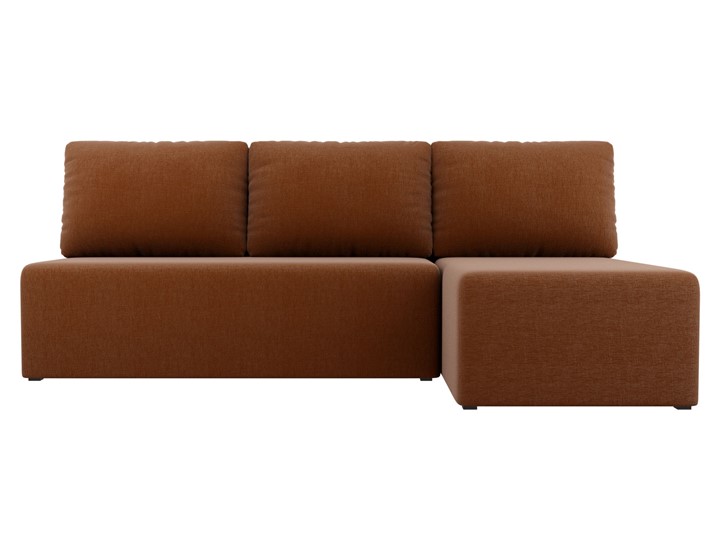 Угловой диван с оттоманкой Поло, Коричневый (рогожка) в Батайске - изображение 1
