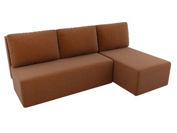Угловой диван с оттоманкой Поло, Коричневый (рогожка) в Батайске - предосмотр 3