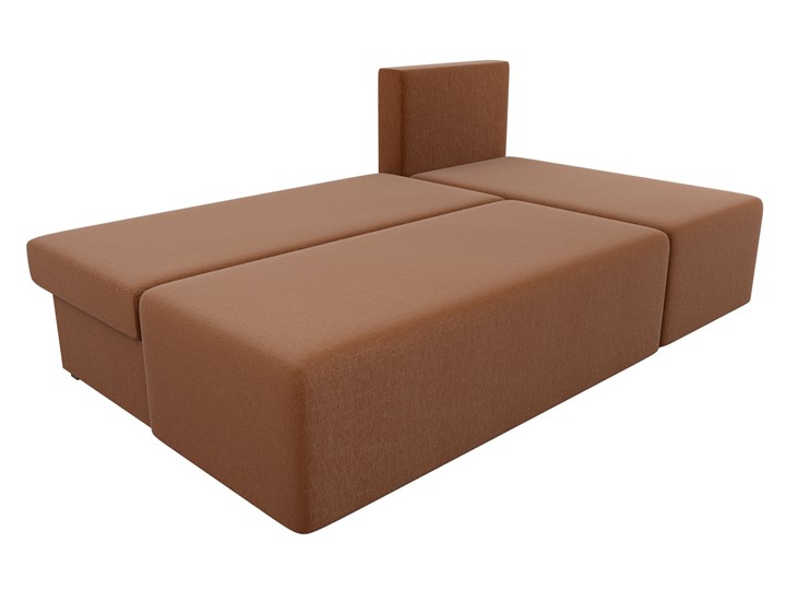 Угловой диван с оттоманкой Поло, Коричневый (рогожка) в Шахтах - изображение 4