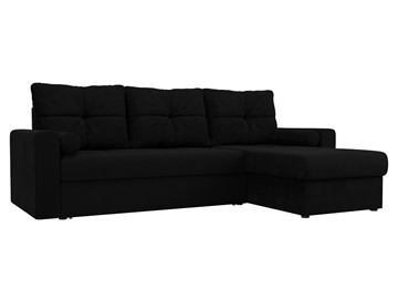 Угловой диван с оттоманкой Верона, Черный (микровельвет) в Шахтах