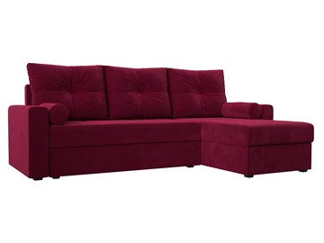 Угловой раскладной диван Верона Лайт, Бордовый (микровельвет) в Шахтах