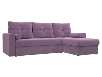 Угловой диван с оттоманкой Верона, Сиреневый (микровельвет) в Шахтах