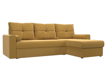 Угловой диван с оттоманкой Верона, Желтый (микровельвет) в Шахтах