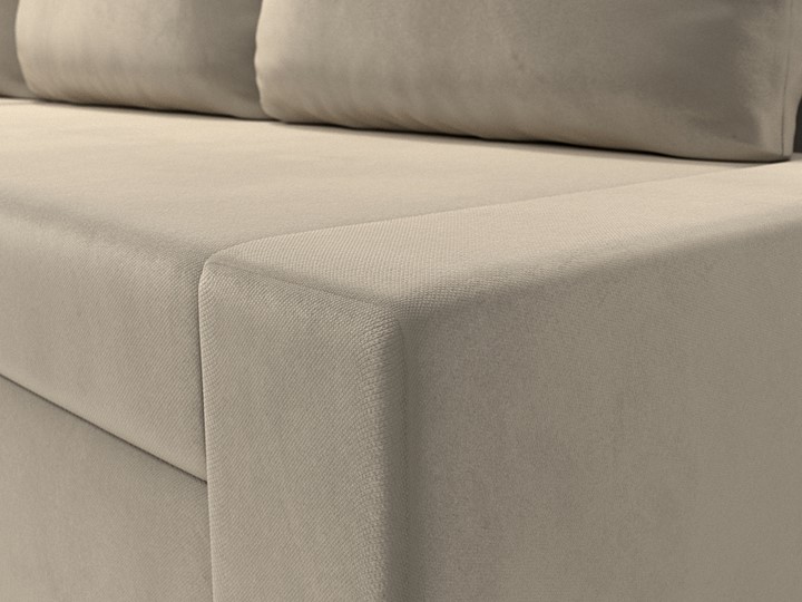 Угловой раскладной диван Версаль, Бежевый/Коричневый (микровельвет) в Шахтах - изображение 3