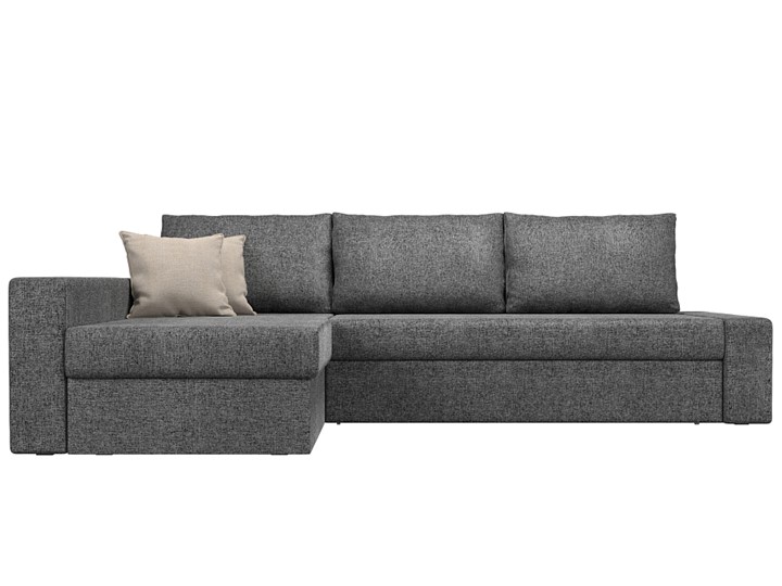 Угловой раскладной диван Версаль, Серый/Бежевый (рогожка) в Шахтах - изображение 1