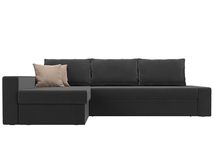 Угловой раскладной диван Версаль, Серый/Бежевый (велюр) в Шахтах - изображение 1