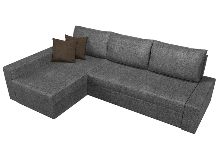 Угловой диван для гостиной Версаль, Серый/Коричневый (рогожка) в Шахтах - изображение 4
