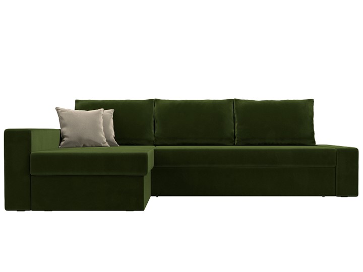 Угловой диван Версаль, Зеленый/Бежевый (микровельвет) в Шахтах - изображение 1